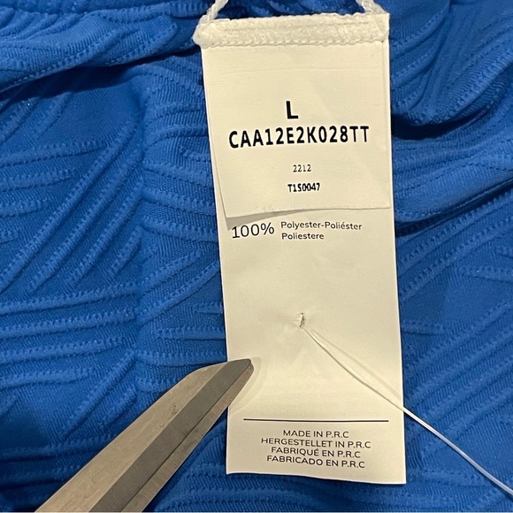 CupShe NWT Sea Surface Texture Deep V Wire Cheeky Swimsuit Royal Blue Size Large - Picture 11 of 16